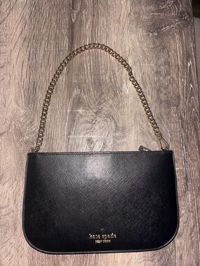 kate spade Black Leather Chain-Handle Crossbody